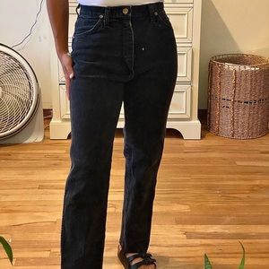 Black Wrangler Straight Jeans
